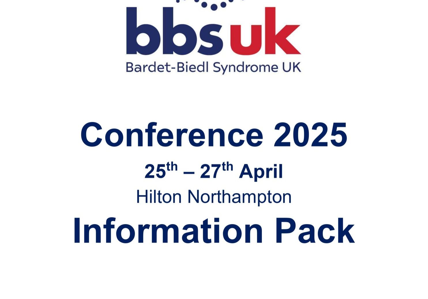 Front page of the BBS UK delegate information pack for conference 2025